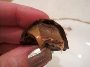 Chocolate filled with salted caramel. It doesn't get any better than this. at Sophie Sucree in Montreal