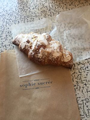 Almond croissant at Sophie Sucree in Montreal