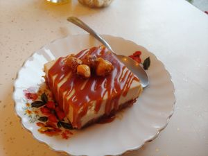 Caramel cheesecake at Sophie Sucree in Montreal