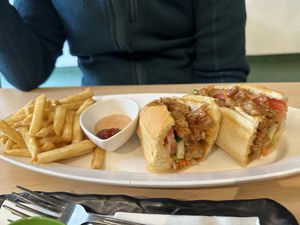 “chicken” banh mi with friesnds  at Saigon Lotus - Yonge in Toronto