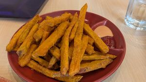 Yam Tempura with vegan aioli (3/5) at Saigon Lotus - Yonge in Toronto