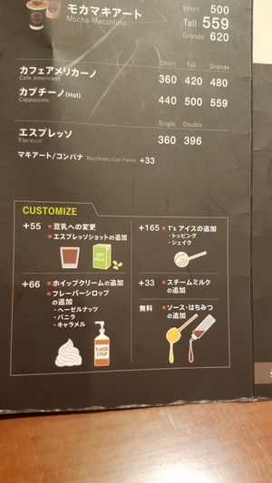 Soymilk optional at Tully's Coffee - Osaka Castle Tenshukaku in Osaka