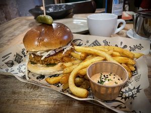 Spicy burgerr  at Mad Mad Vegan - Barcelona in Barcelona