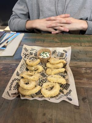 Vegan calamari  at Mad Mad Vegan - Barcelona in Barcelona