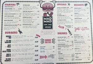 Current menu August 2024  at Mad Mad Vegan - Barcelona in Barcelona