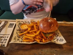 a burger at Mad Mad Vegan - Barcelona in Barcelona