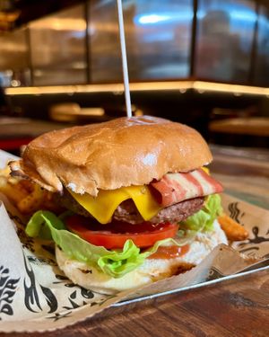 Double Cheese vegan burger with Heura and vacon at Mad Mad Vegan - Barcelona in Barcelona