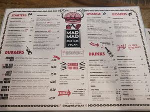 Menu 23 October 2024 at Mad Mad Vegan - Barcelona in Barcelona