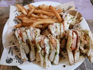 Club sandwich at Mad Mad Vegan - Barcelona in Barcelona