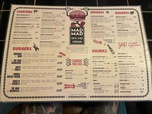 Menu april 2025  at Mad Mad Vegan - Barcelona in Barcelona