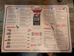 Aktuelle Karte at Mad Mad Vegan - Barcelona in Barcelona