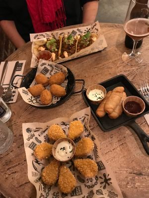 Nuggets, tequeños, croquetas & tacos originals at Mad Mad Vegan - Barcelona in Barcelona