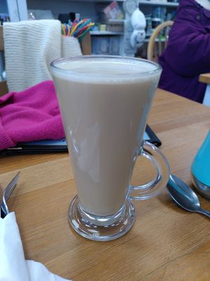 Latte with oat milk (March 2024) at Coquet Tea Rooms in Morpeth