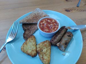 Vegetarian breakfast without the eggs (March 2024) at Coquet Tea Rooms in Morpeth
