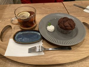Chocolate muffin and lemon tea   at This is Me Kitchen in Fujisawa