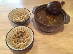Oat Noddles and Mushroom Soup at Xibei You Mian Cun in Shanghai