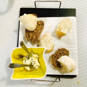 Bread and vegan bitter at Shanti Cafe in Coimbra