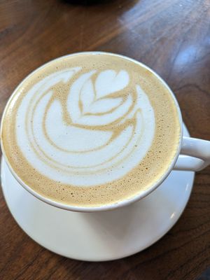 Oat milk latte at Parable Cafe in Columbus