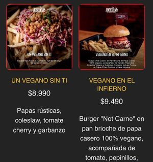 menu 1 at Hell Street Bar in Iquique