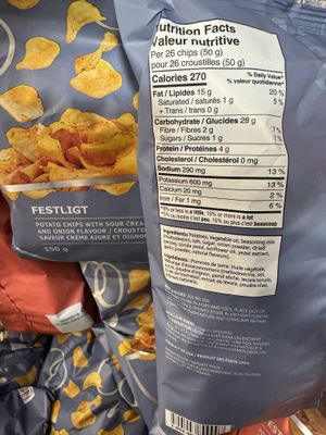 Sour Cream and Onion chips are vegan!  at IKEA in Burlington