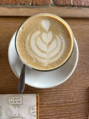 Soy latte  at Legacy in Camberwell