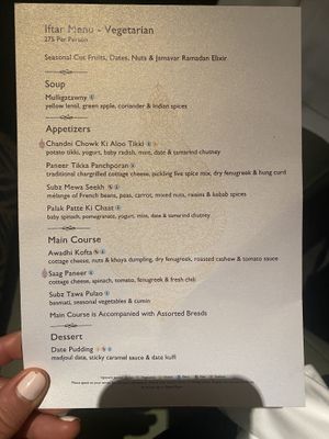 Veg Iftar menu   at Jamavar Doha in Doha