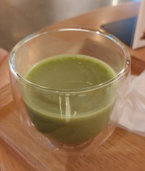 Matcha latte (changed to soy milk for free) at Good Nature Market in Kyoto