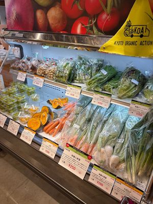 Fresh organic veggies  at Good Nature Market in Kyoto