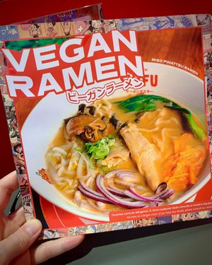 Menu page, picture of Miso Pinattsu vegan ramen at Ramen Shifu in Oviedo