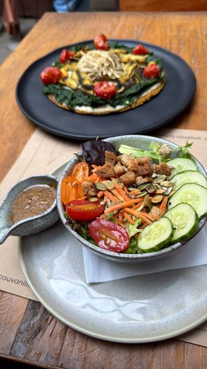 Salad and grainmelette...  at Cacau Vanilla in Sao Paulo