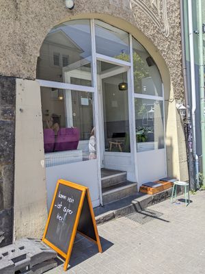 view from the street at supercafé in Giessen