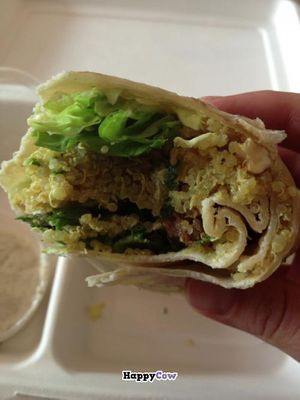 curried quinoa wrap at Root in Allston