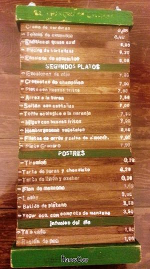 Wood menu at El Granero de Lavapies in Madrid