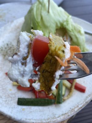 The lentil burger  at FRESHA in Limassol