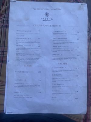 Menu  at FRESHA in Limassol