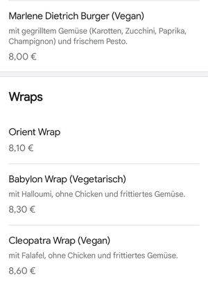 Vegane Optionen at BURGERWOOD in Berlin