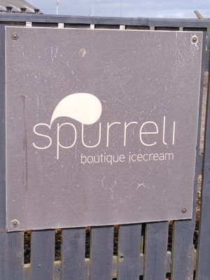 Sign (May 2025) at Spurreli in Amble