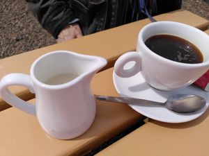 Coffee with oat milk (May 2025) at Spurreli in Amble