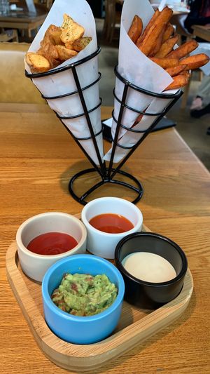 Manahatten fries.  Potato and sweet potato  at Green Vege Cafe in Shanghai