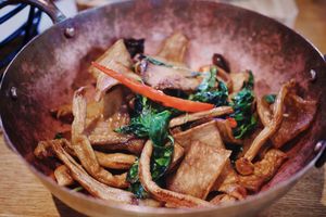 Stir fried mushroom  at Green Vege Cafe in Shanghai