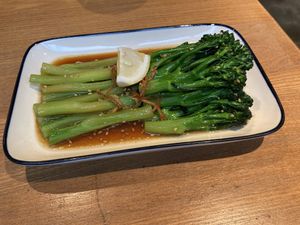 Sautéed Broccolini with Soy Sauce Sesame Dressing   at Green Vege Cafe in Shanghai