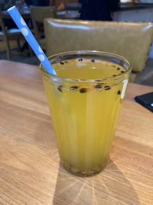 Passion Fruit Sparkling Soda  at Green Vege Cafe in Shanghai