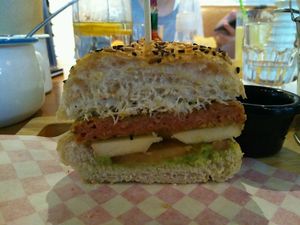 burger at Green Vege Cafe in Shanghai