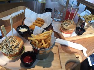 Vegan hamburgers and soy nuggets!  at Green Vege Cafe in Shanghai