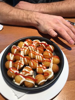 Potato balls w mayo+ketchup  at Green Vege Cafe in Shanghai