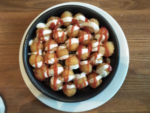 Potato balls at Green Vege Cafe in Shanghai