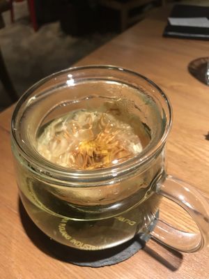 Lotus tea at Green Vege Cafe in Shanghai