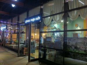 From the outside at Green Vege Cafe in Shanghai