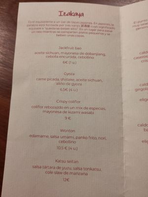 Menú at UMAMI Plantbased in Barcelona