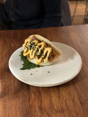 Bao bun  at UMAMI Plantbased in Barcelona